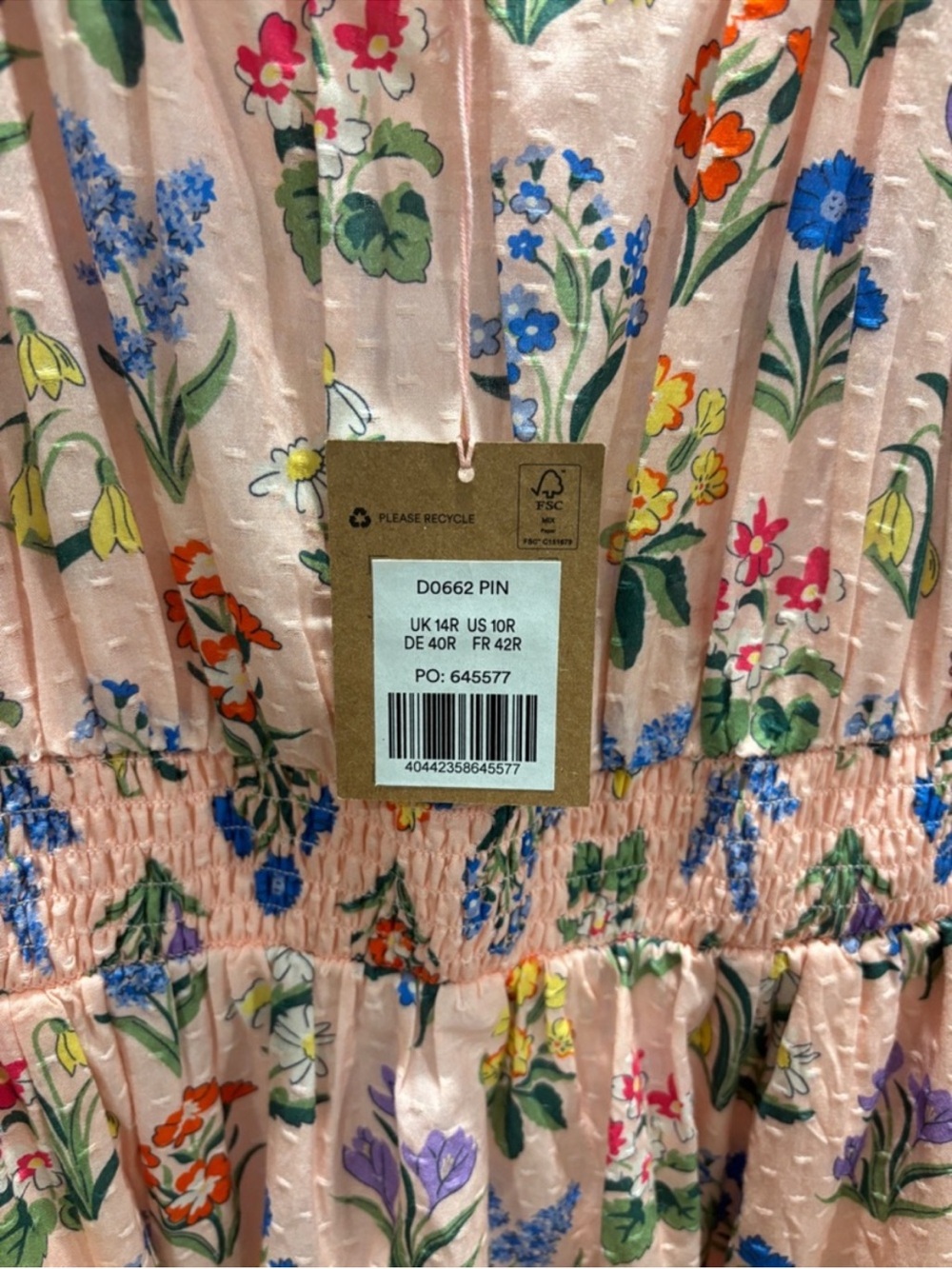 NWT Boden Scoop Neck Midi Dress in Dusty Pink, Spring Garden floral, Size 10 - Picture 7 of 14